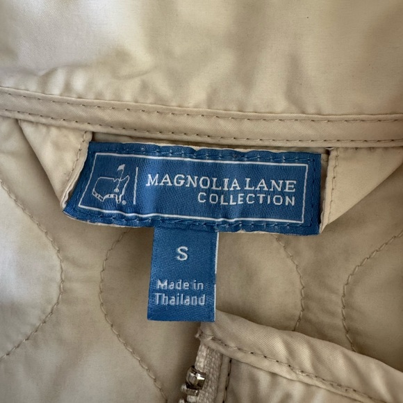 Magnolia Lane Masters Golf Tech Vest Cream Full Zip Snap Preppy Quilt Size Small - Picture 7 of 15